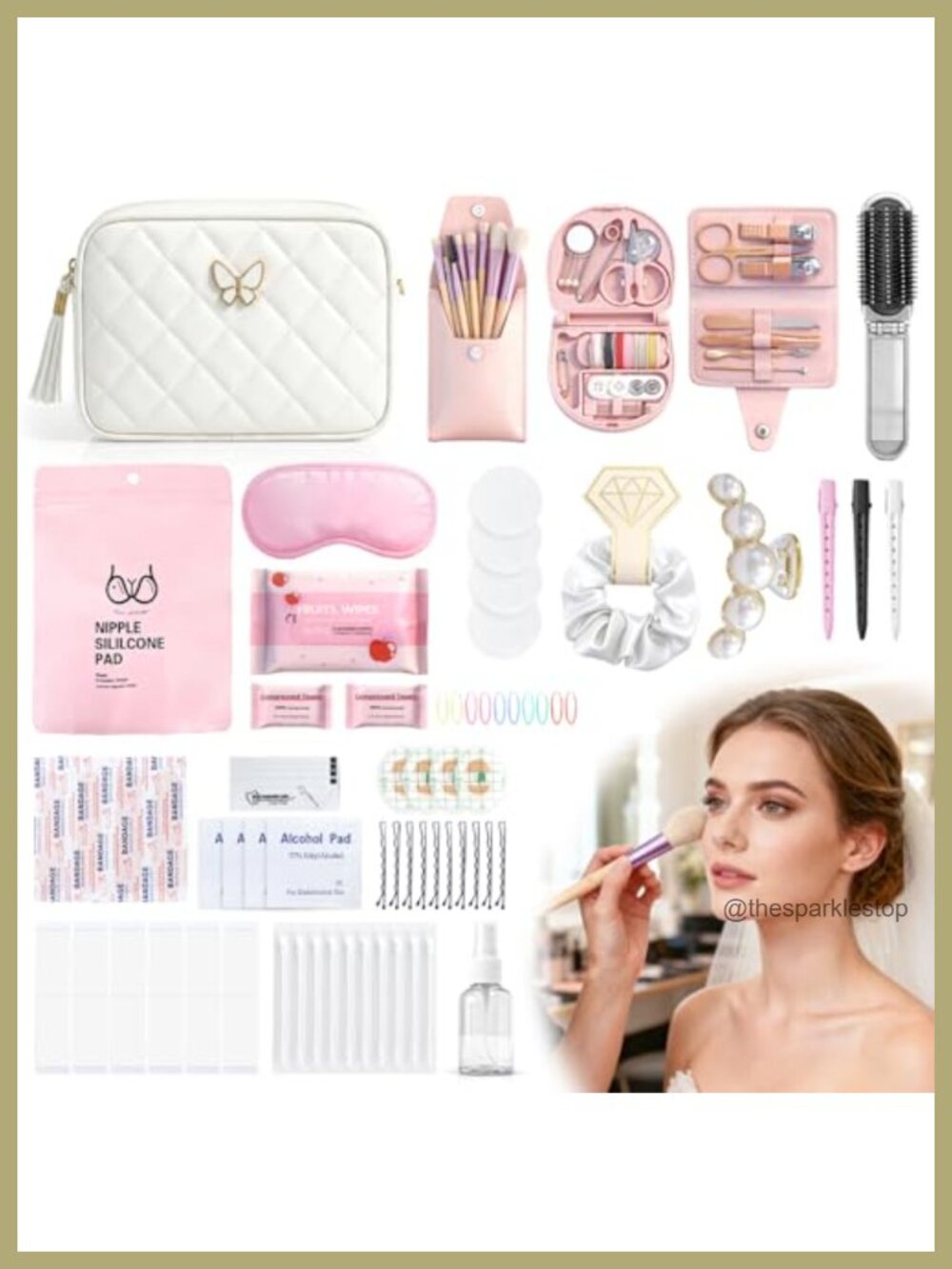 Wedding Emergency Kit with 60+ Essentials, Cosmetic Bag Included